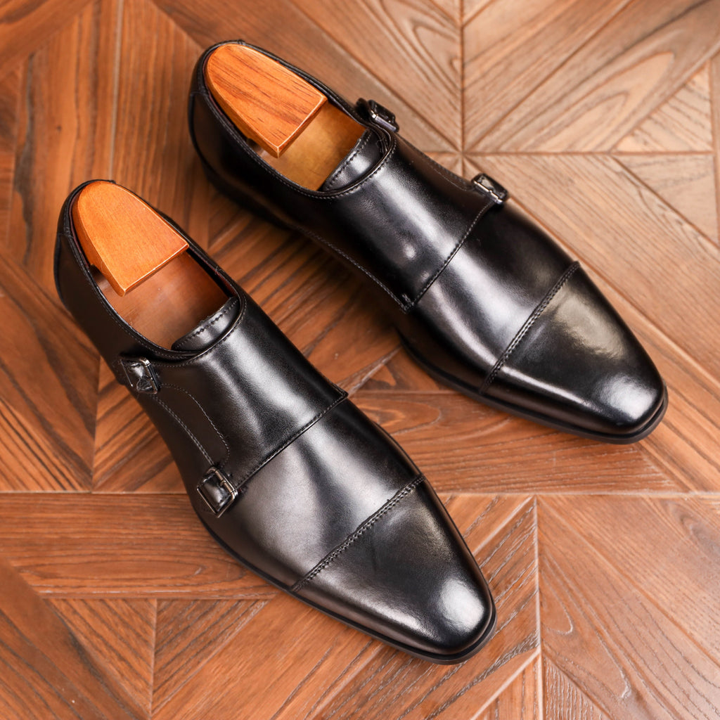 Men's Cap Toe Monk Strap Shoes