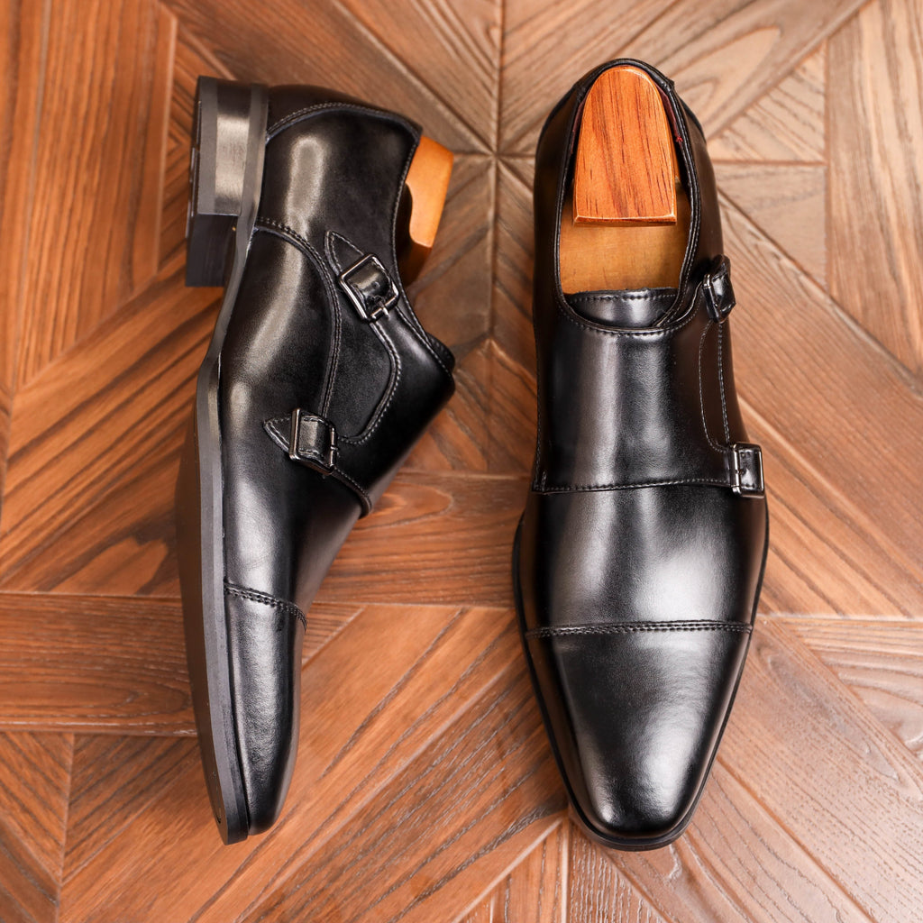 Men's Cap Toe Monk Strap Shoes
