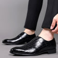Men's Croc-Embossed Slip-On Dress Shoes
