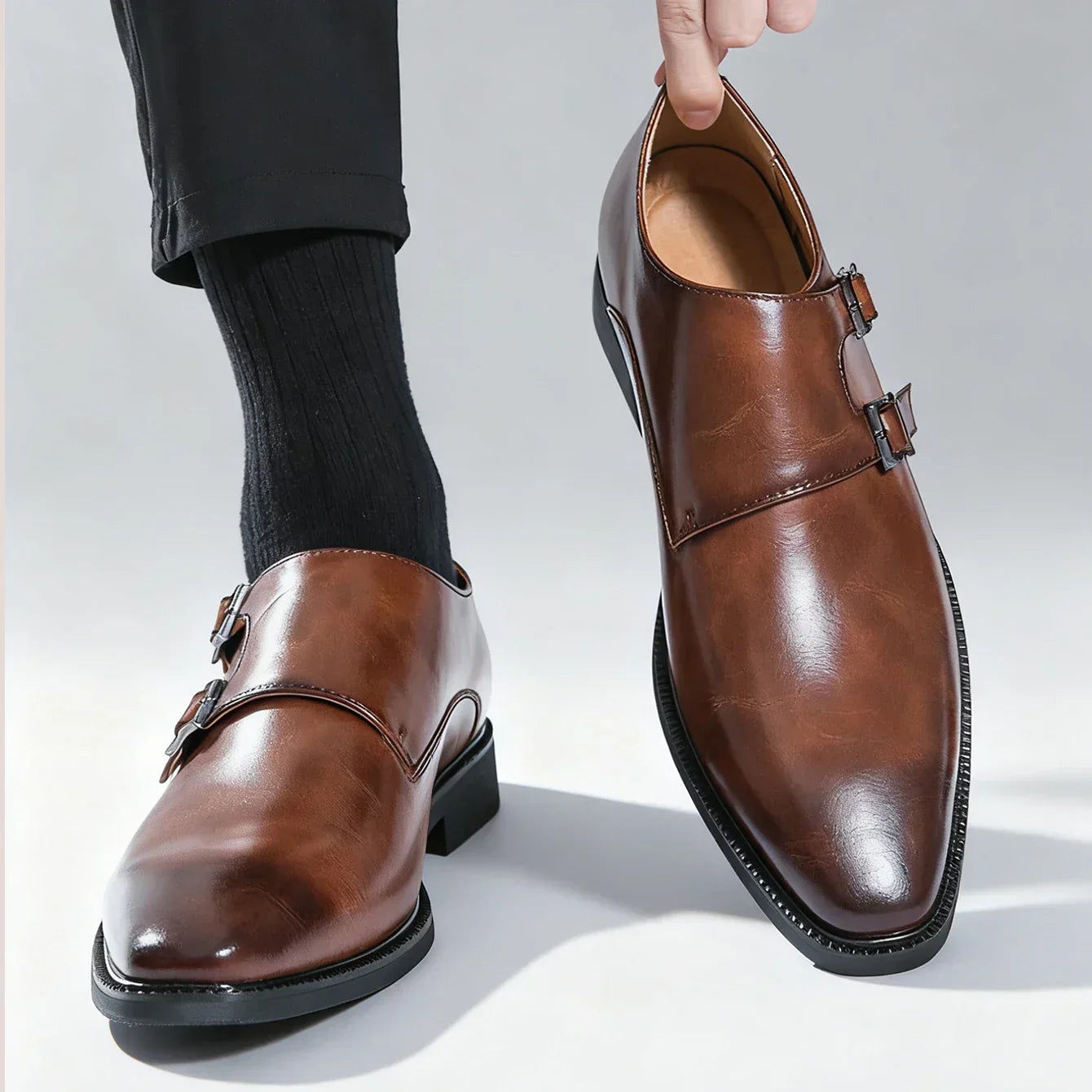 Men's Double Monk Strap Shoes