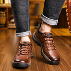 Men's Grained Leather-Look Sneakers