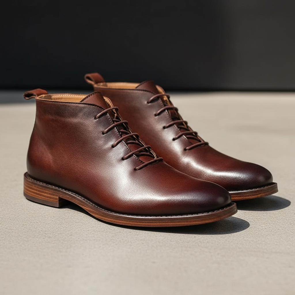 Men's Leather Lace-Up Ankle Boots