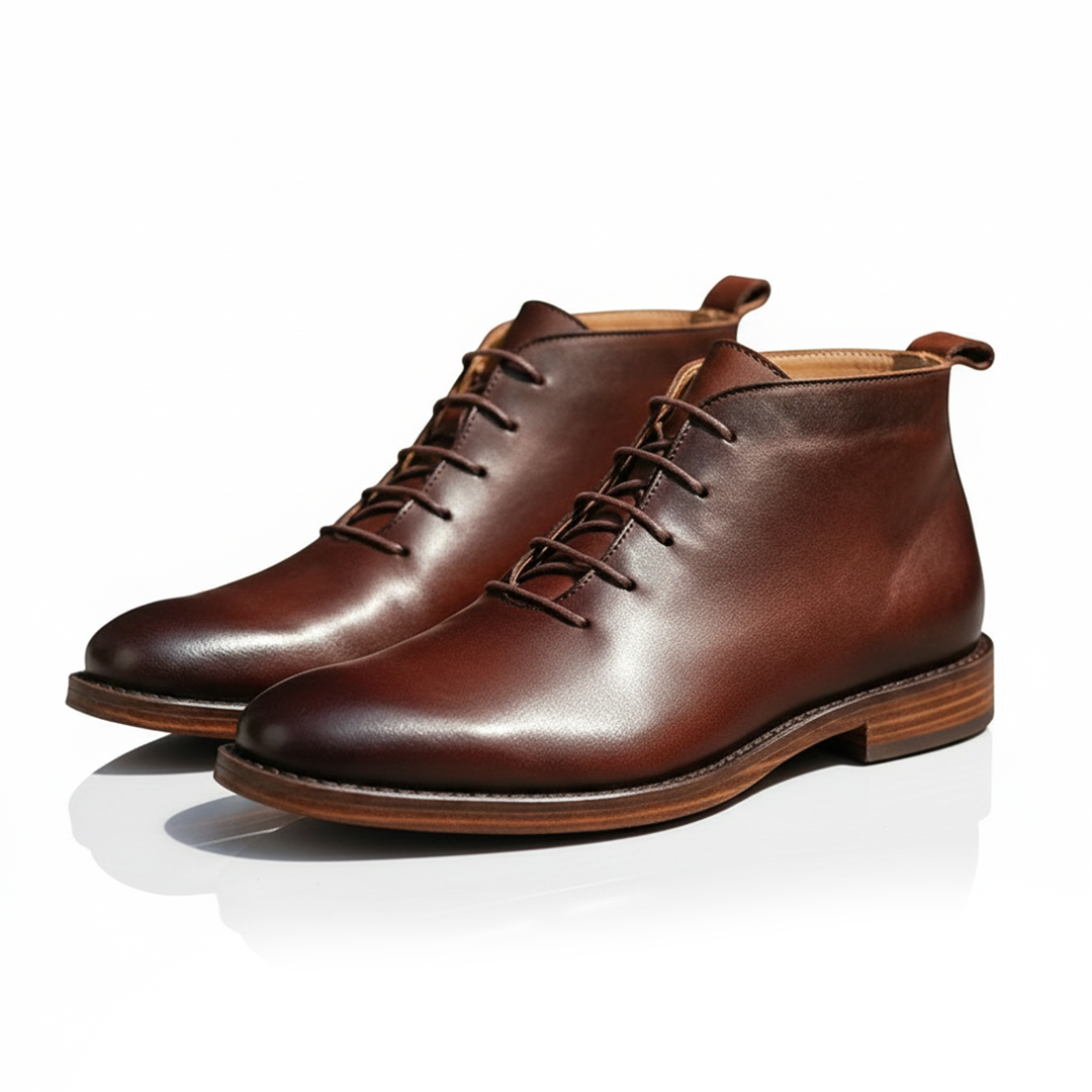 Men's Leather Lace-Up Ankle Boots