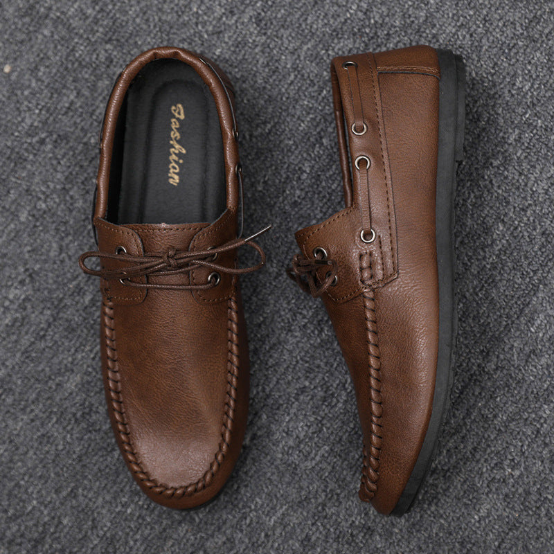 Men's Leather Lace-Up Boat Shoes