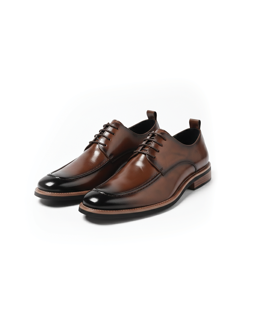 Men's Leather Apron Toe Derby Shoes