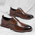 Men's Leather Apron Toe Derby Shoes