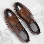 Men's Leather Apron Toe Derby Shoes