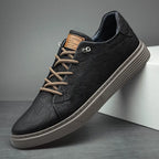 Men's Leather-Look Textured Sneakers