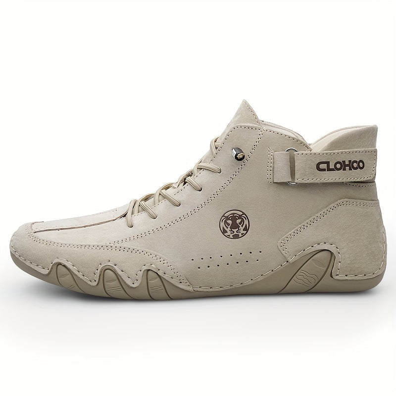 Men's Leather Perforated Ankle Boots