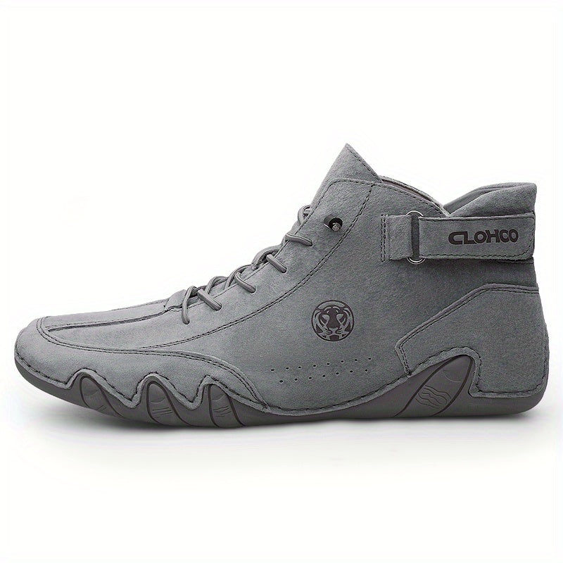 Men's Leather Perforated Ankle Boots