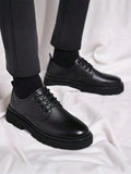 Men's Lace-Up Plain Toe Derby Shoes