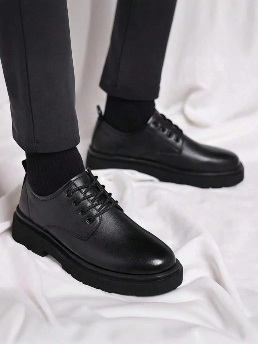 Men's Lace-Up Plain Toe Derby Shoes