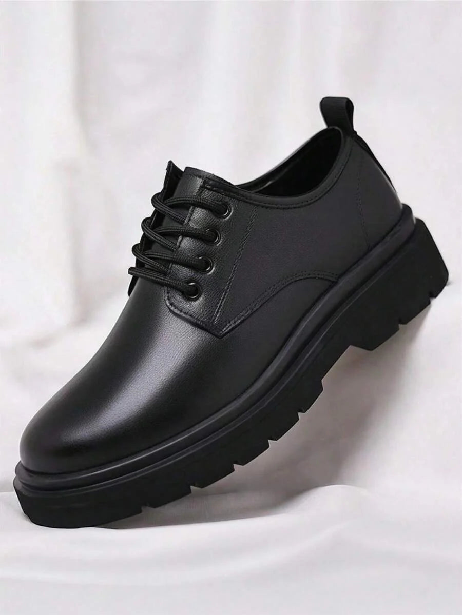 Men's Lace-Up Plain Toe Derby Shoes