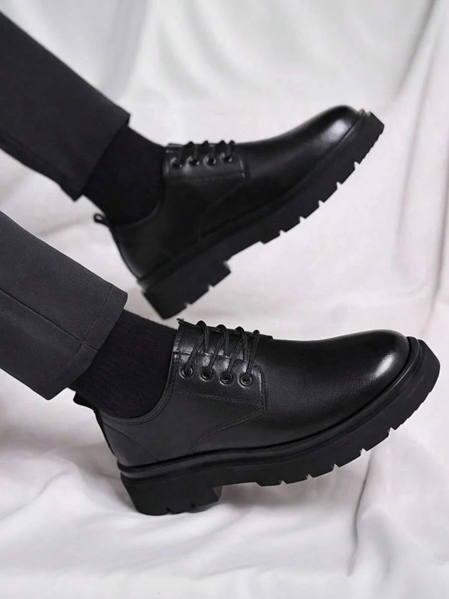 Men's Lace-Up Plain Toe Derby Shoes