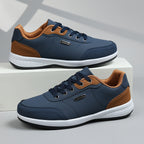 Men's Leather-Look Low Top Sneakers
