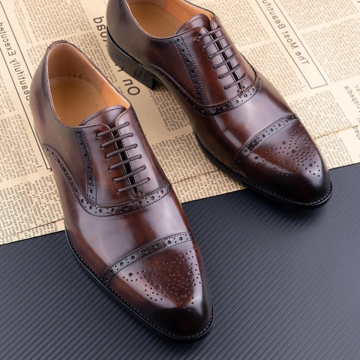 Men's Leather Brogue Oxford Shoes