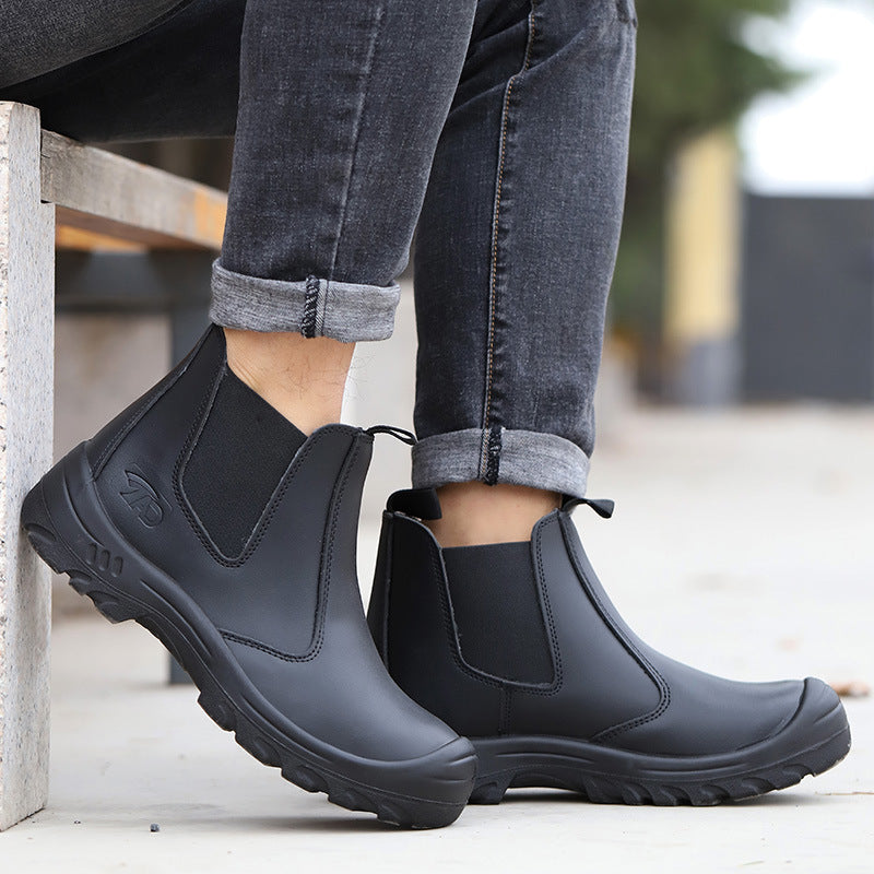 Men's Leather Chunky Chelsea Boots