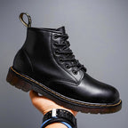 Men's Leather Lace-Up Combat Boots