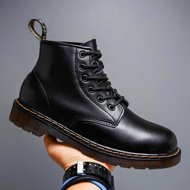 Men's Leather Lace-Up Combat Boots