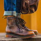 Men's Leather Lace-Up Combat Boots
