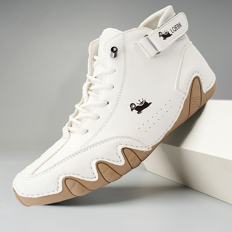 Men's Leather-Look High Top Sneakers
