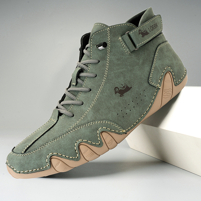 Men's Leather-Look High Top Sneakers
