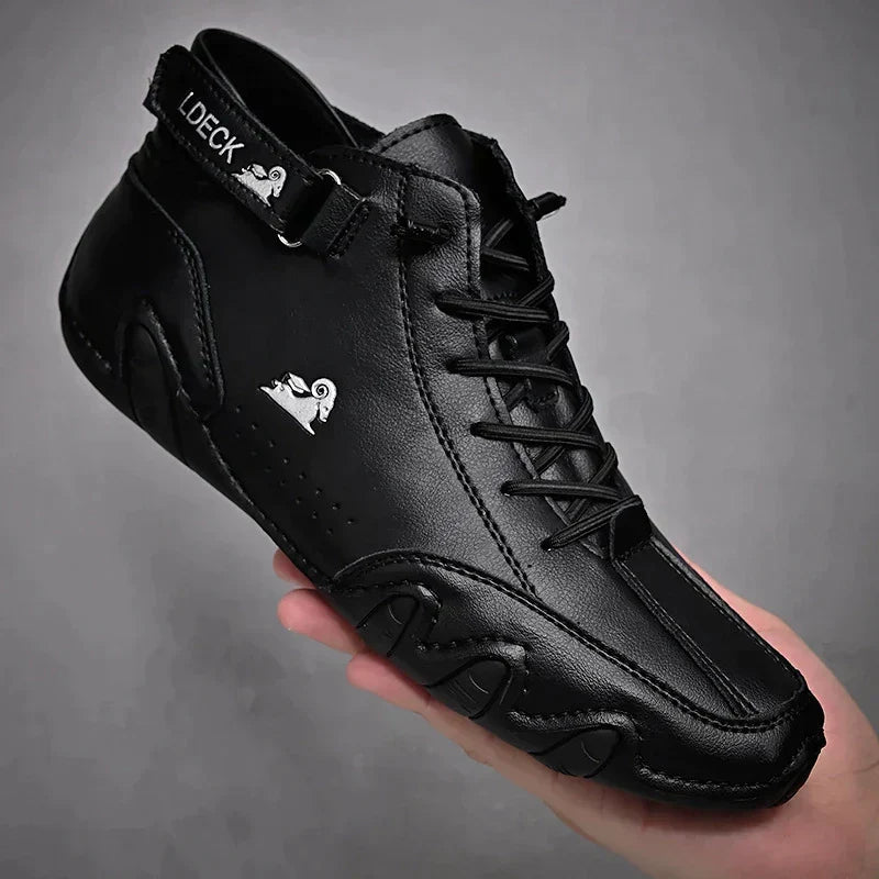 Men's Leather-Look High Top Sneakers