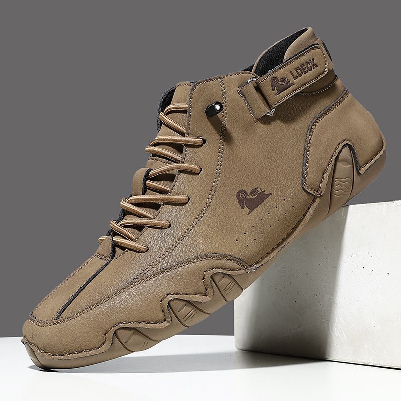 Men's Leather-Look High Top Sneakers