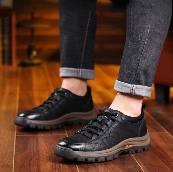 Men's Leather-Look Lug Sole Sneakers
