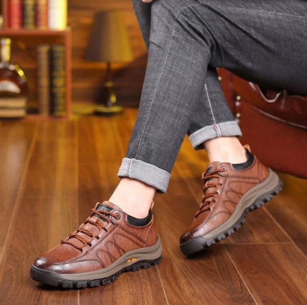 Men's Leather-Look Lug Sole Sneakers