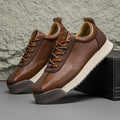 Men's Leather-Look Woven Sneakers