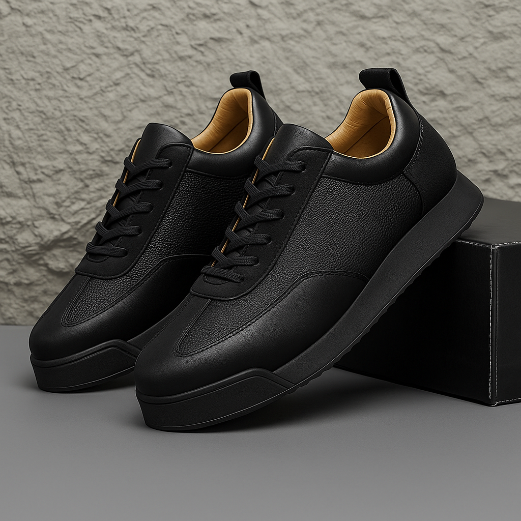 Men's Leather-Look Woven Sneakers