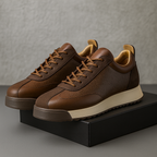 Men's Leather-Look Woven Sneakers