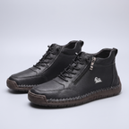 Men's Leather-Look Zip-Up High Top Sneakers
