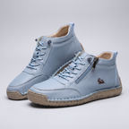 Men's Leather-Look Zip-Up High Top Sneakers