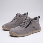Men's Leather-Look Zip-Up High Top Sneakers