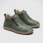 Men's Leather-Look Zip-Up High Top Sneakers