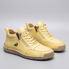 Men's Leather-Look Zip-Up High Top Sneakers