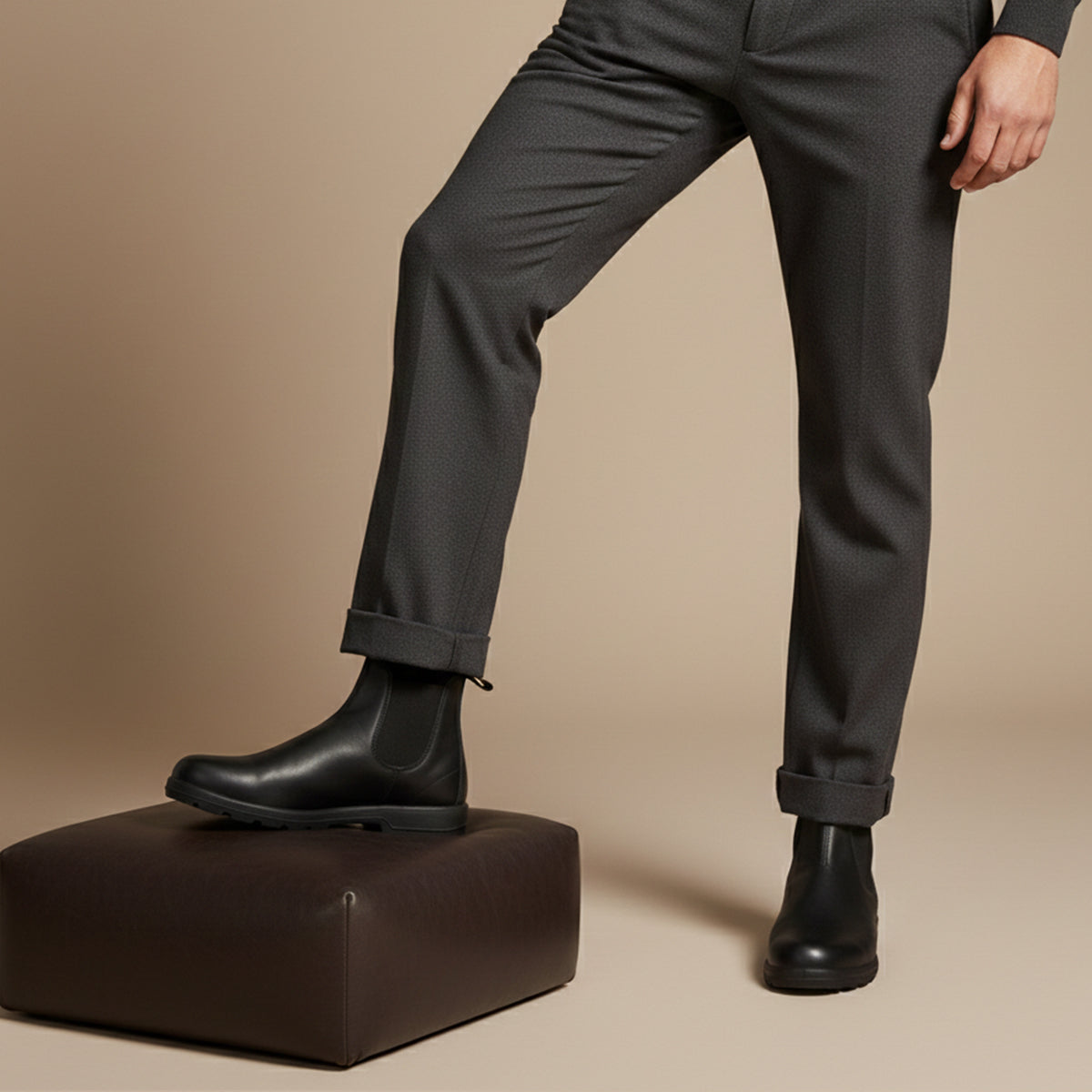 Men's Leather Lug Sole Chelsea Boots