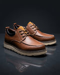 Men's Leather Moc Toe Derby Shoes