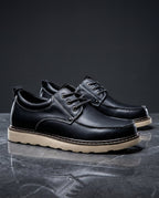 Men's Leather Moc Toe Derby Shoes