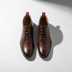 Men's Leather Plain Toe Ankle Boots