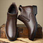 Men's Leather Zip-Up Ankle Boots