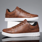 Men's Leather-Look Plain Toe Sneakers