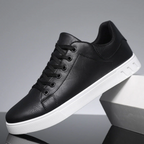 Men's Leather-Look Plain Toe Sneakers