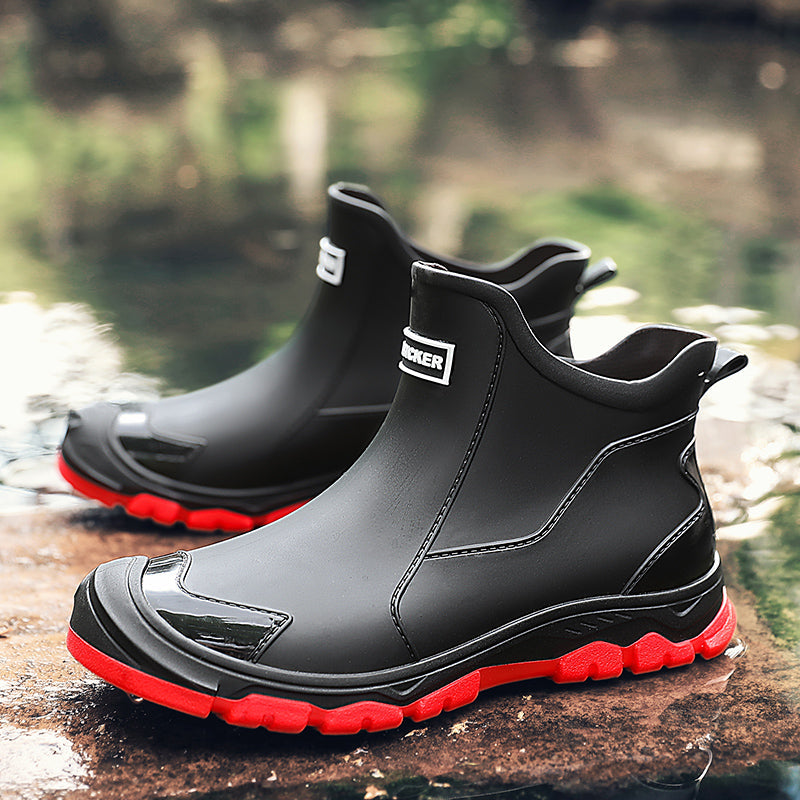 Men's Leather Lug Sole Ankle Boots
