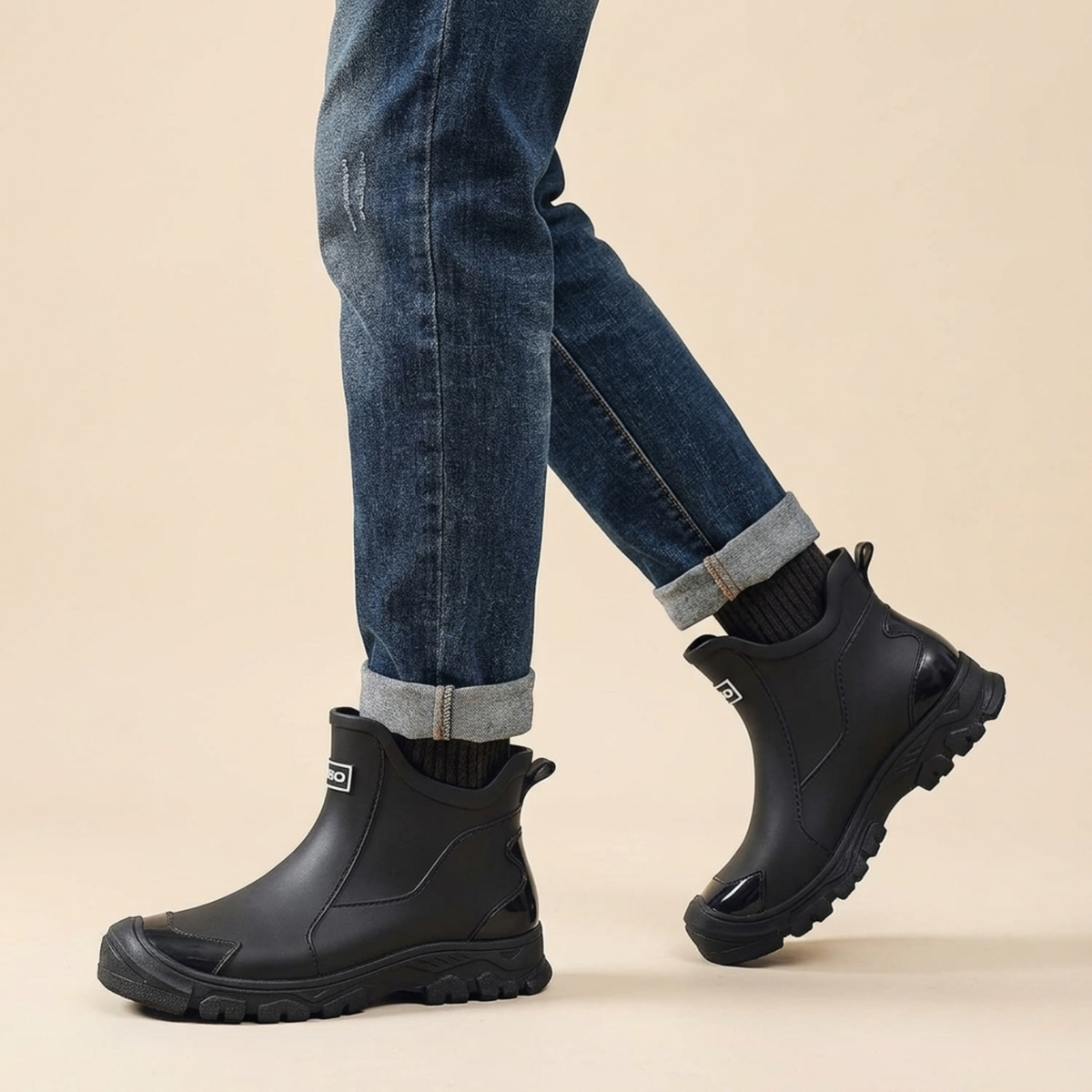 Men's Leather Lug Sole Ankle Boots