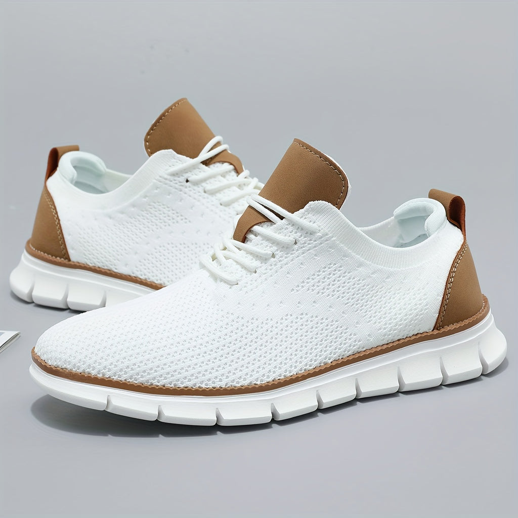 Men's Open-Knit Lace-Up Sneakers