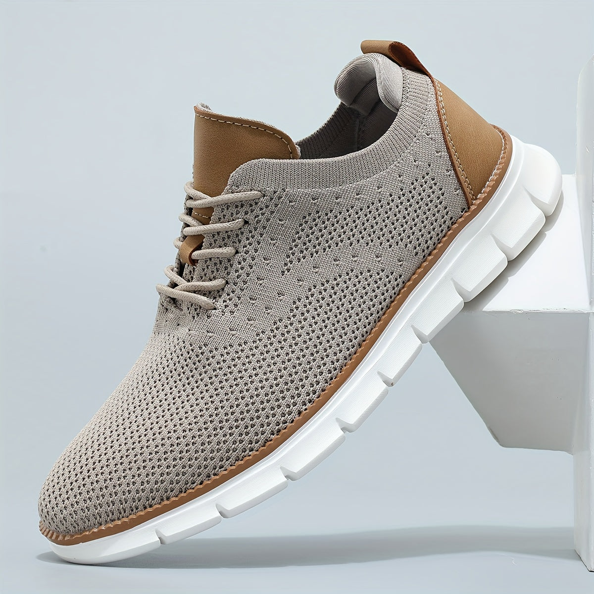 Men's Open-Knit Lace-Up Sneakers