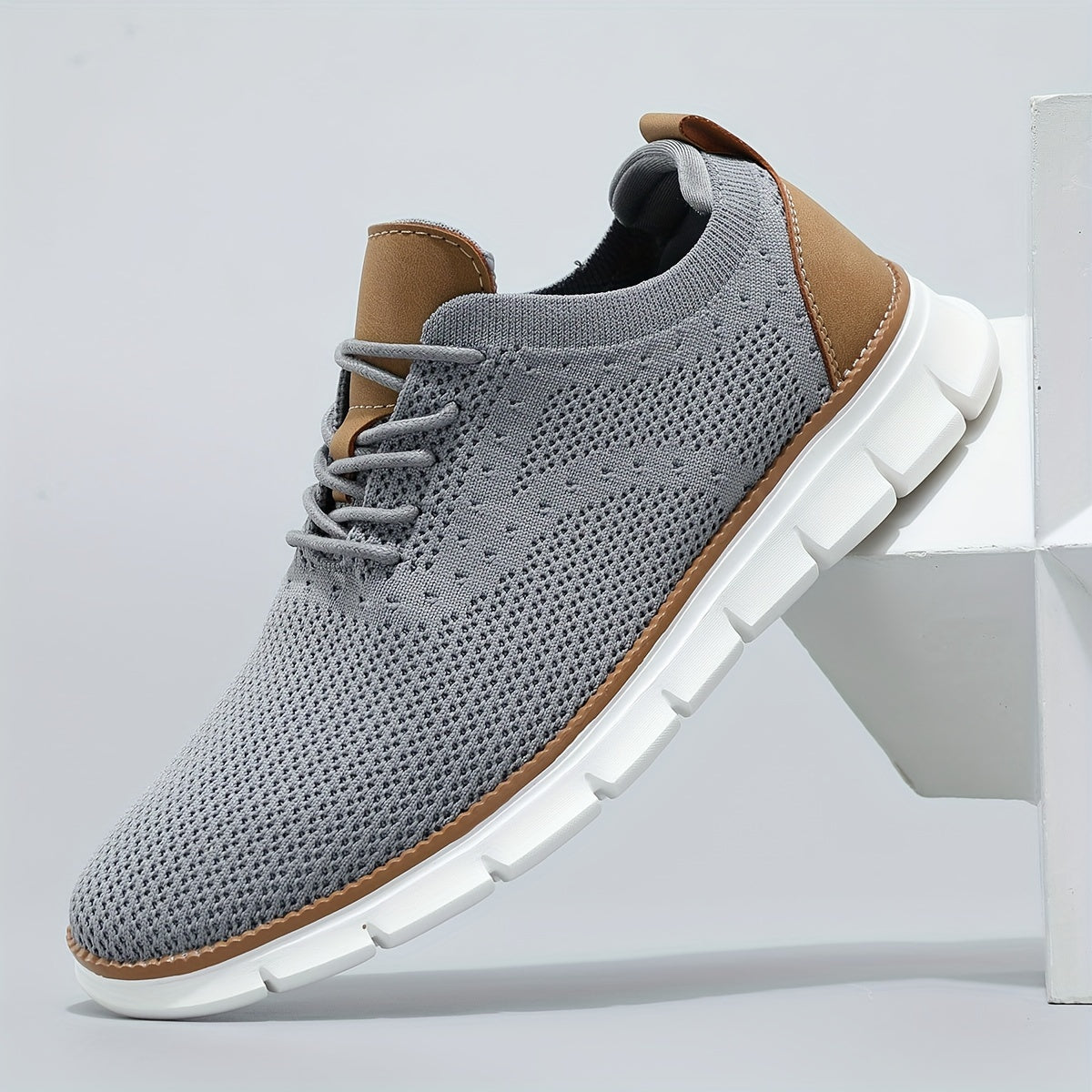 Men's Open-Knit Lace-Up Sneakers